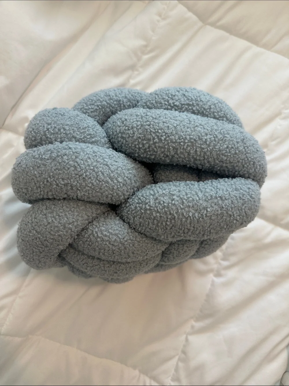 Chunky Knot Throw Pillow in Light Blue
